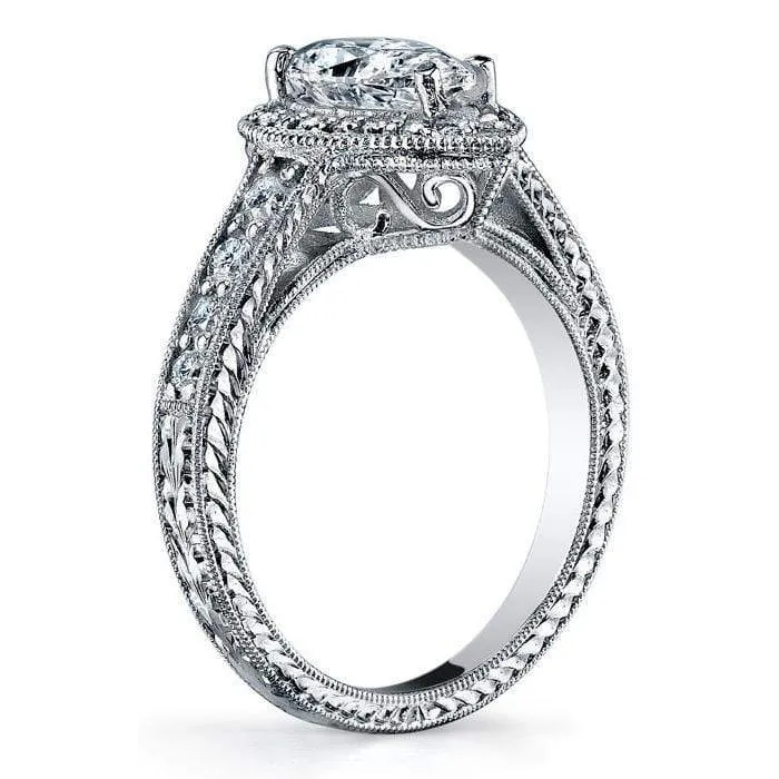 Pear Halo Engagement Ring