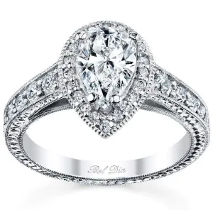 Pear Halo Engagement Ring