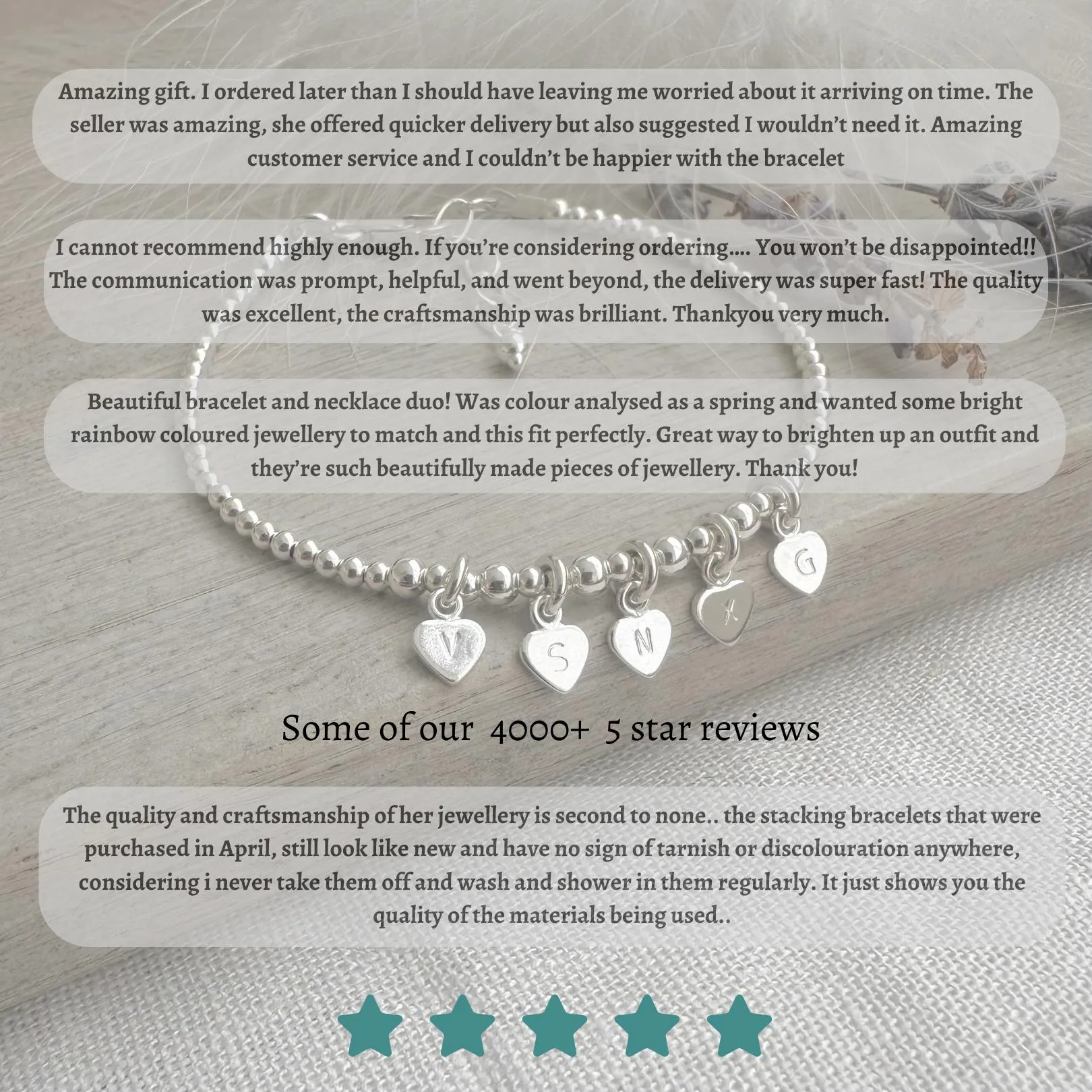Personalised Initial Family Birthstones Bracelet,  , in Silver