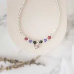 Personalised Initial Family Birthstones Bracelet,  , in Silver