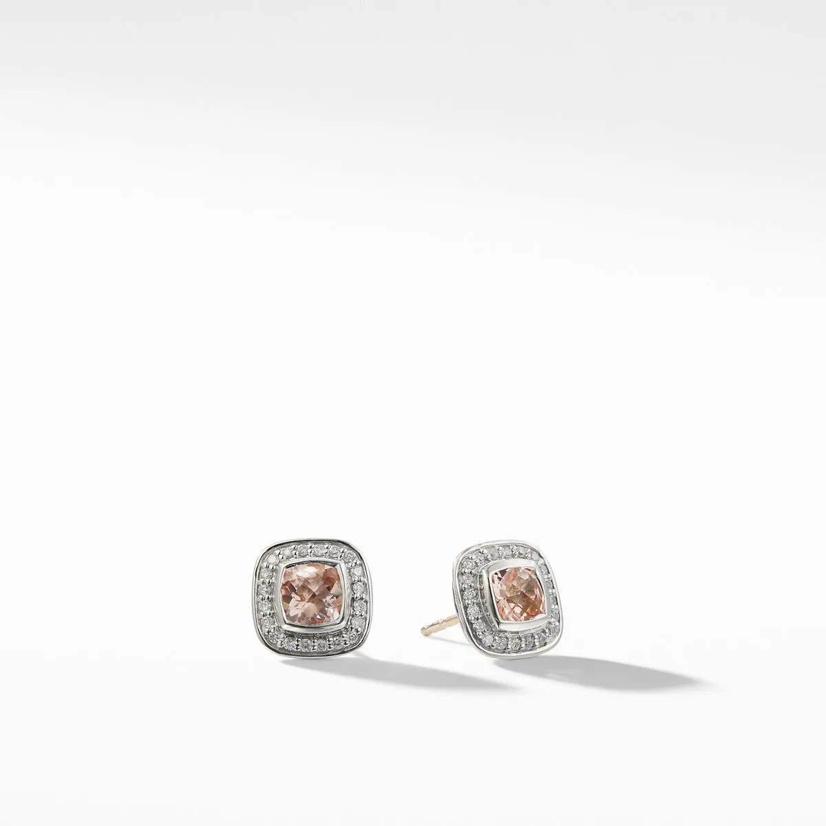 Petite Albion Earrings with Morganite and Diamonds