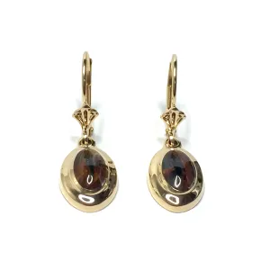 Pietersite oval inlaid lever back earrings