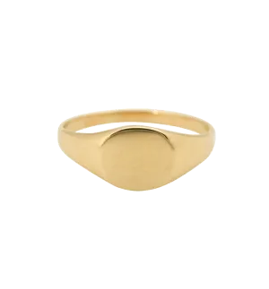 Pinky Signet Ring Round 14K
