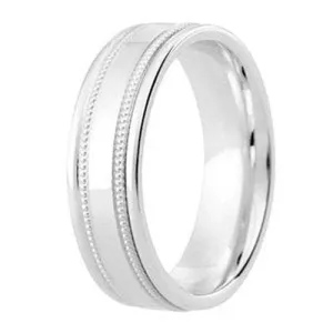 Polished Court band with Milgrain detail