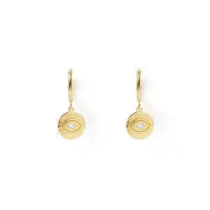 Protective Eye Gold Hoop Huggies