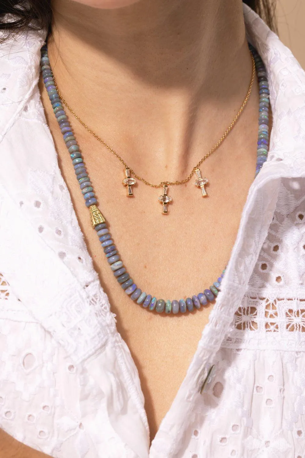 Purple Opal Demantoid Garnet Necklace