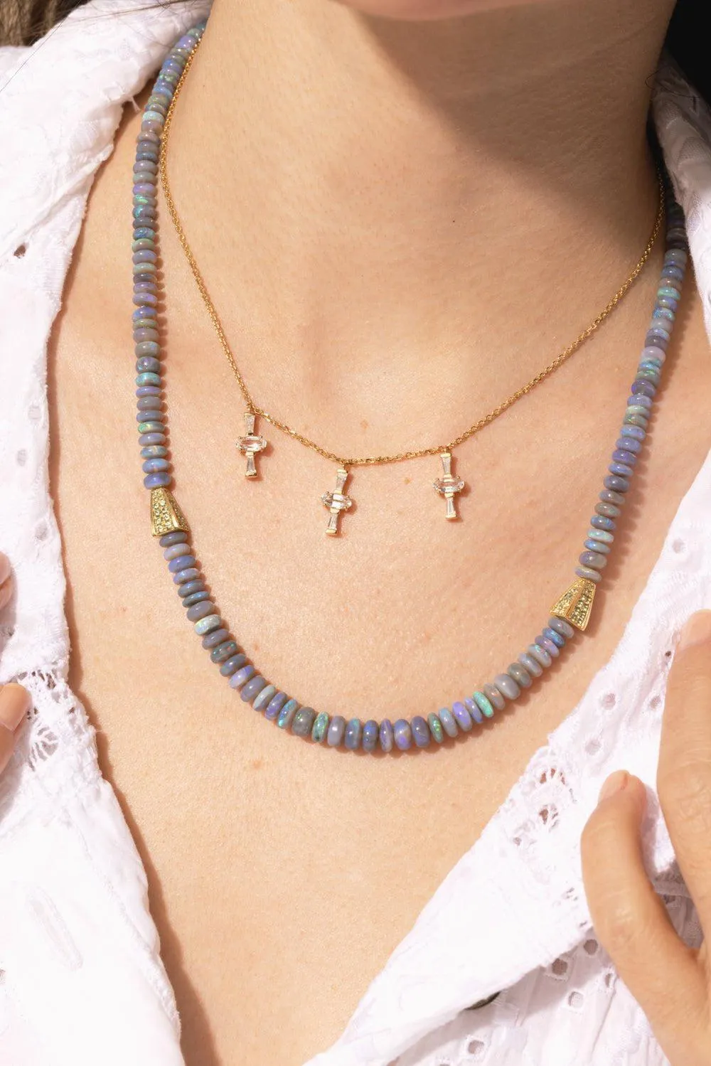 Purple Opal Demantoid Garnet Necklace