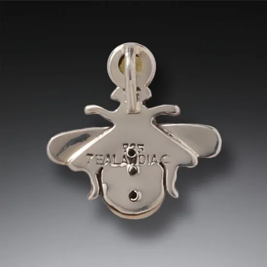 "Honeybee" Fossilized Walrus Tusk Citrine and Sterling Silver Pendant
