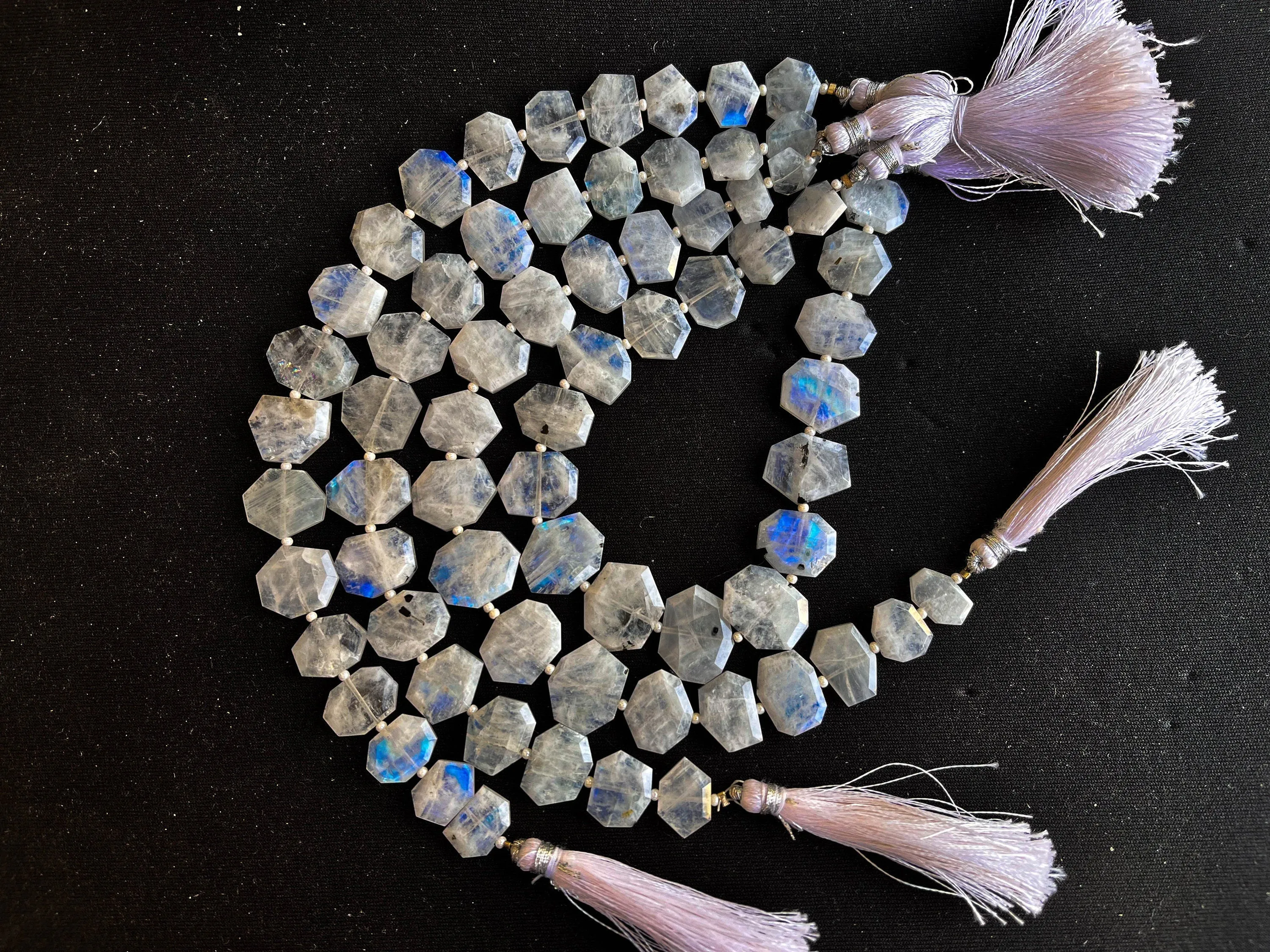 Rainbow Moonstone Fancy Crown Cut Beads