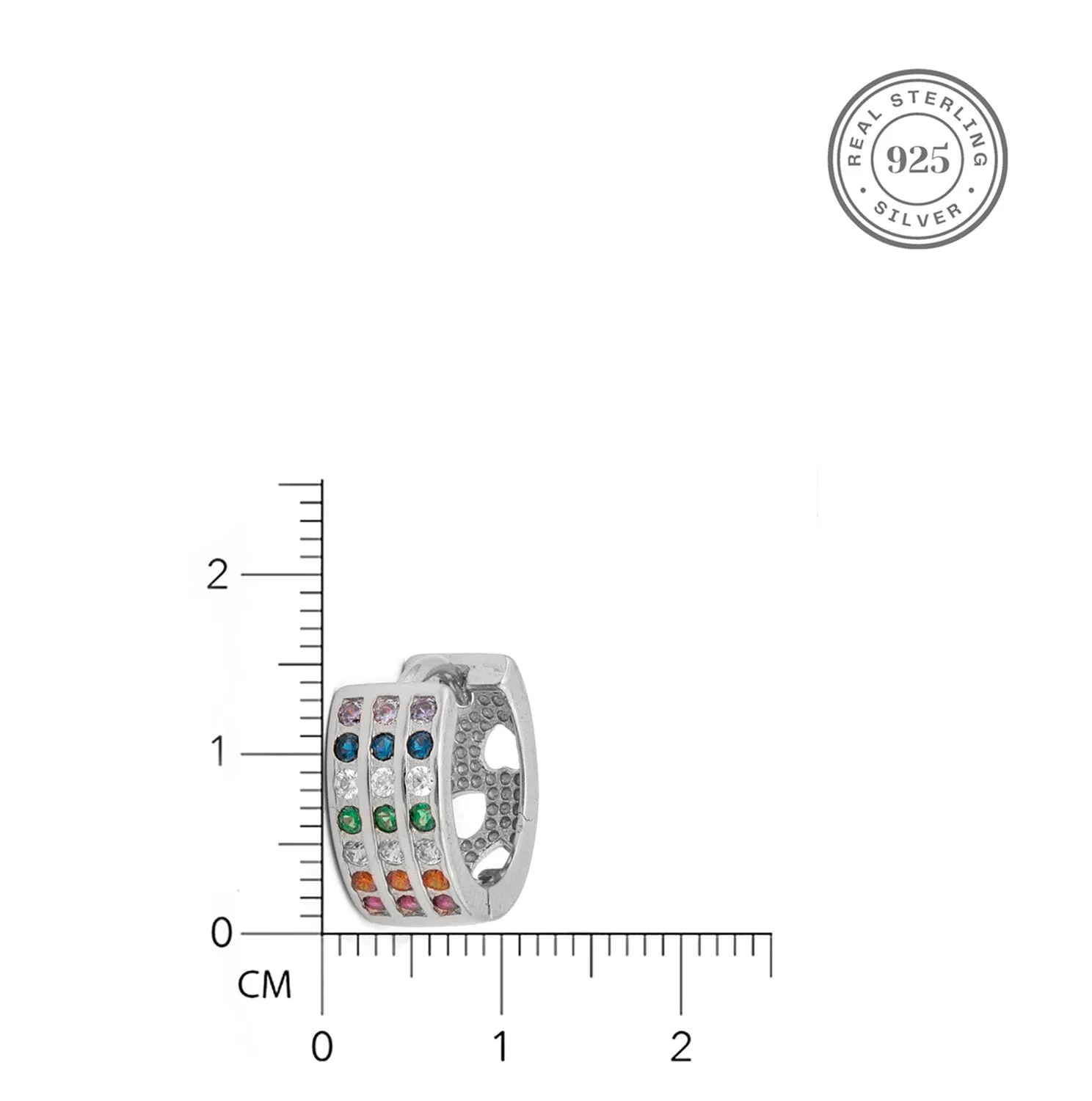 Ravishing Rainbow Silver Huggie 925 Silver Earrings