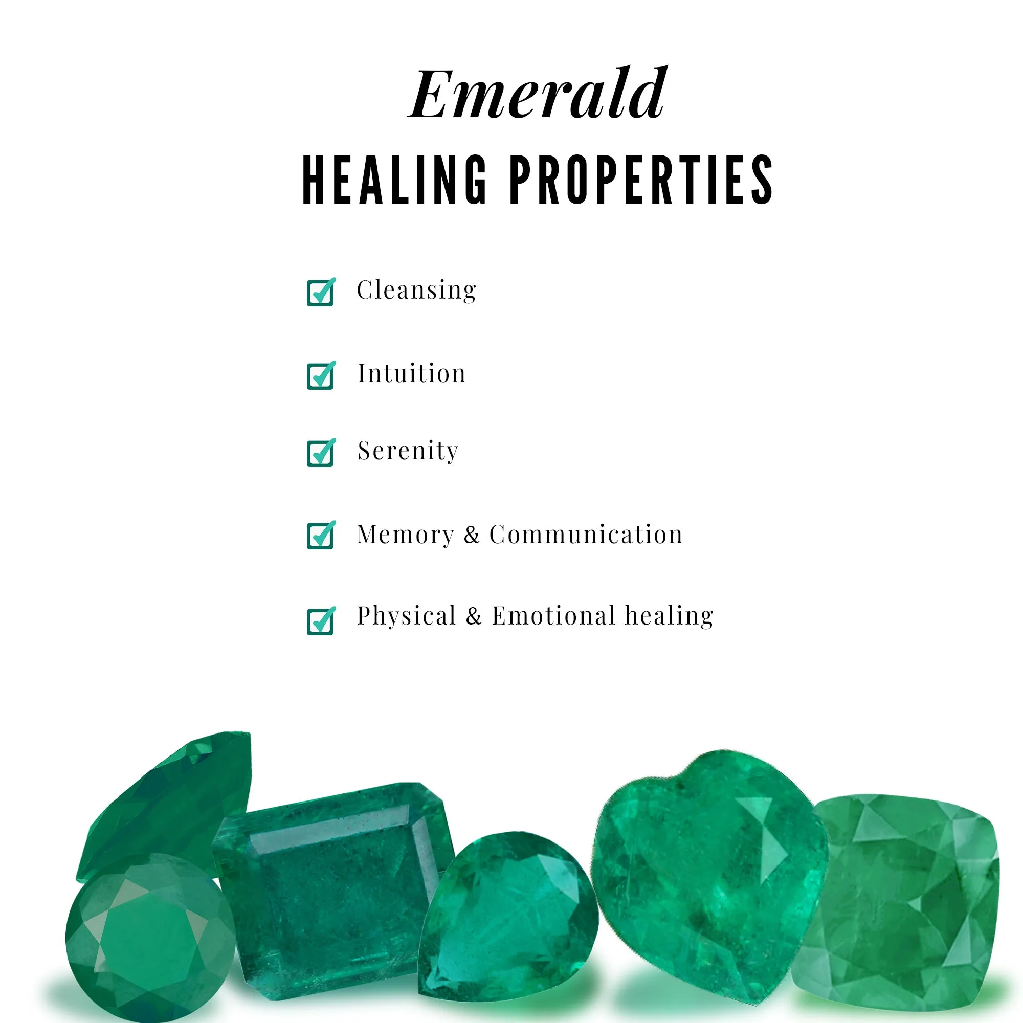 Real Emerald Heart Ring Set with Diamond