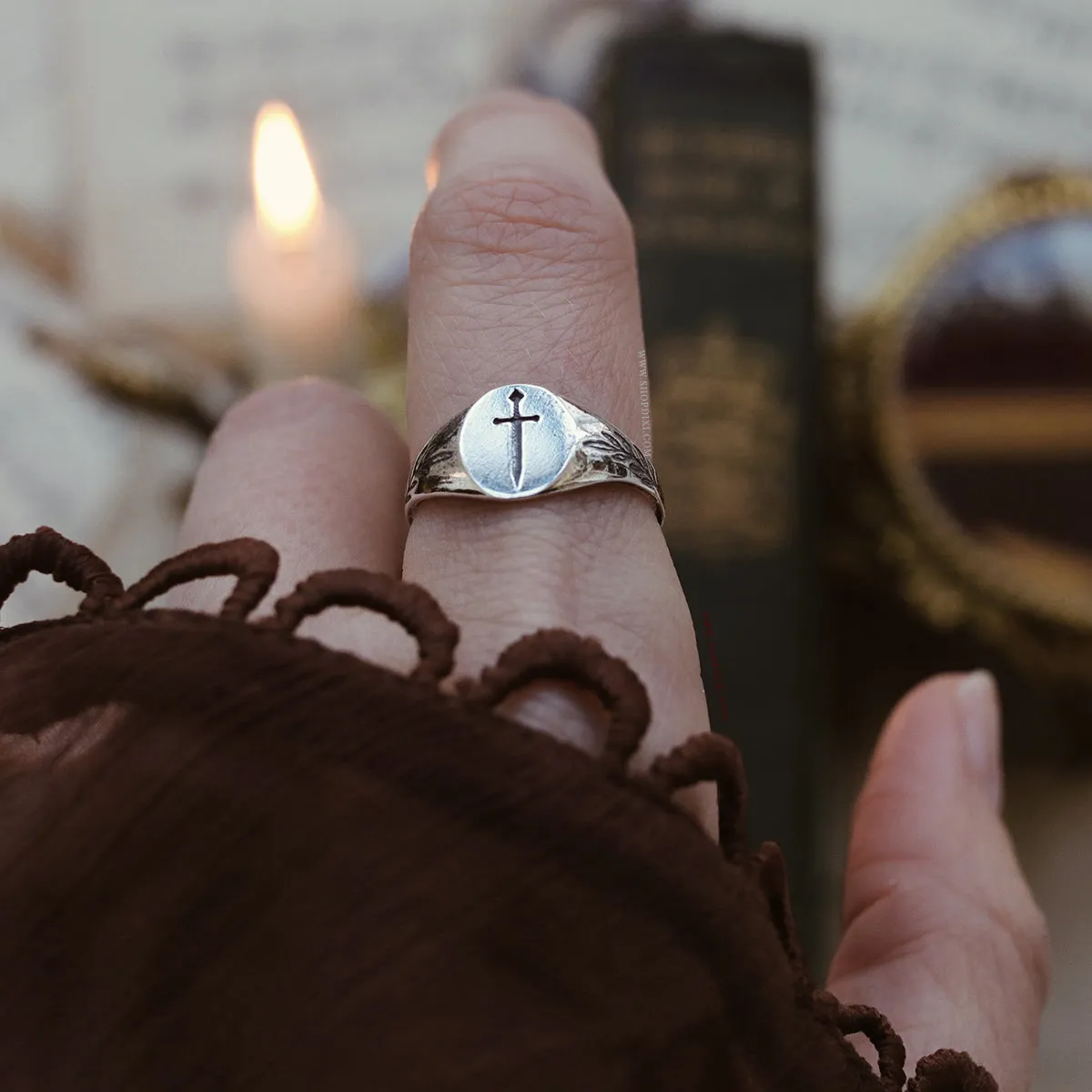 RESTOCK DUE SOON - Tudor Sword Signet Ring