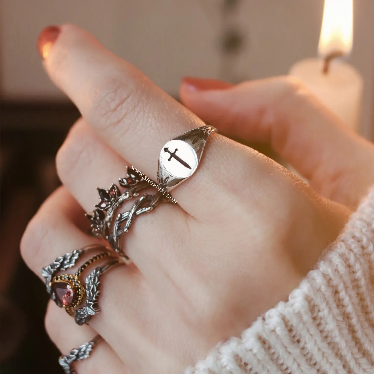 RESTOCK DUE SOON - Tudor Sword Signet Ring
