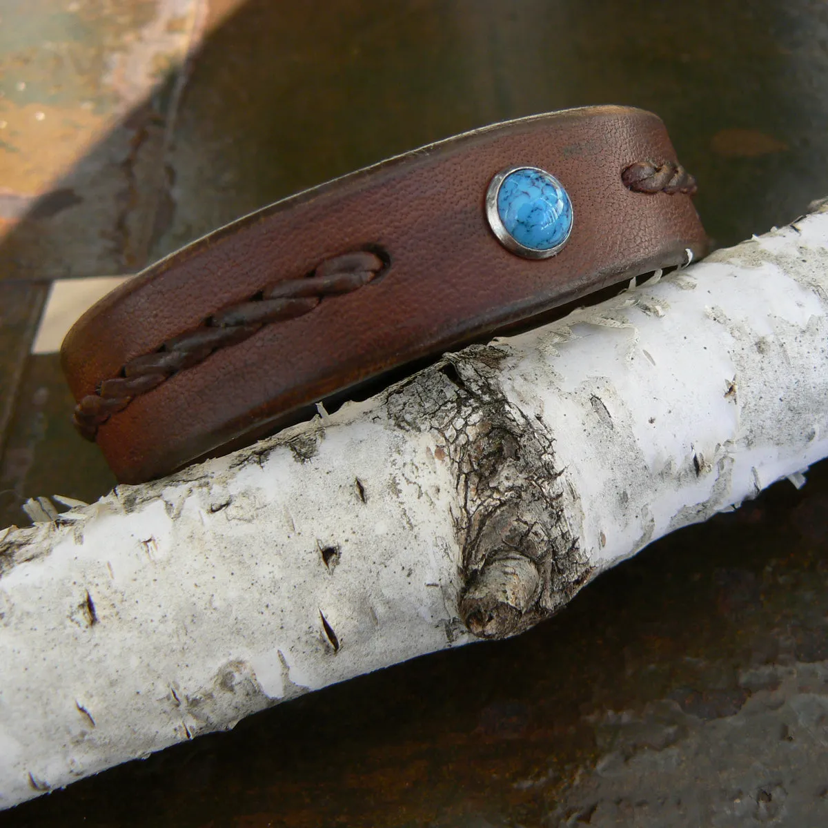 Reyes Turquoise Leather Bracelet | Men's Women's Braided Leather Bracelet - SS1118