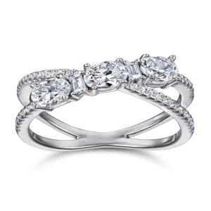 Rings 925 Silver Rotary Cross Denier Zircon Ring Women\'s Wedding Engagement Ring