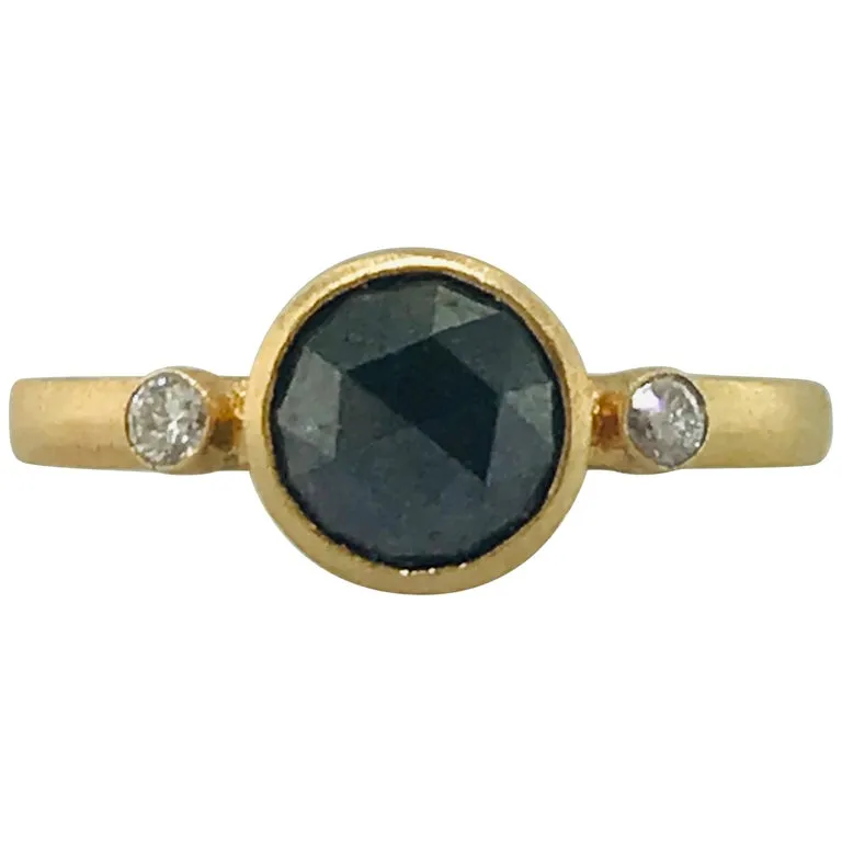 Rose Cut Black Diamond Ring