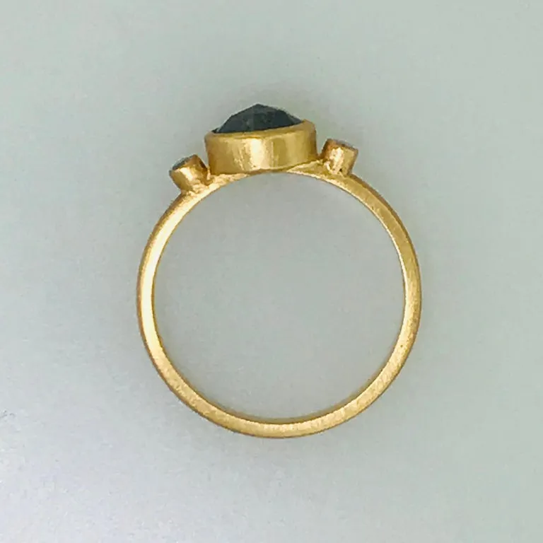 Rose Cut Black Diamond Ring