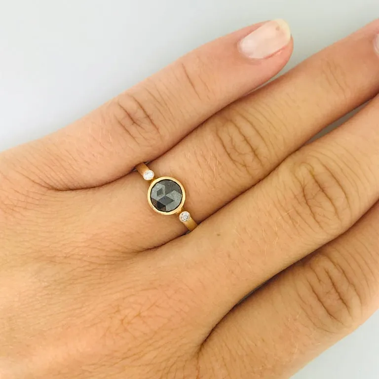 Rose Cut Black Diamond Ring