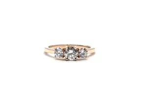 Rose Gold 3 Inline Lab Grown Diamond Ring