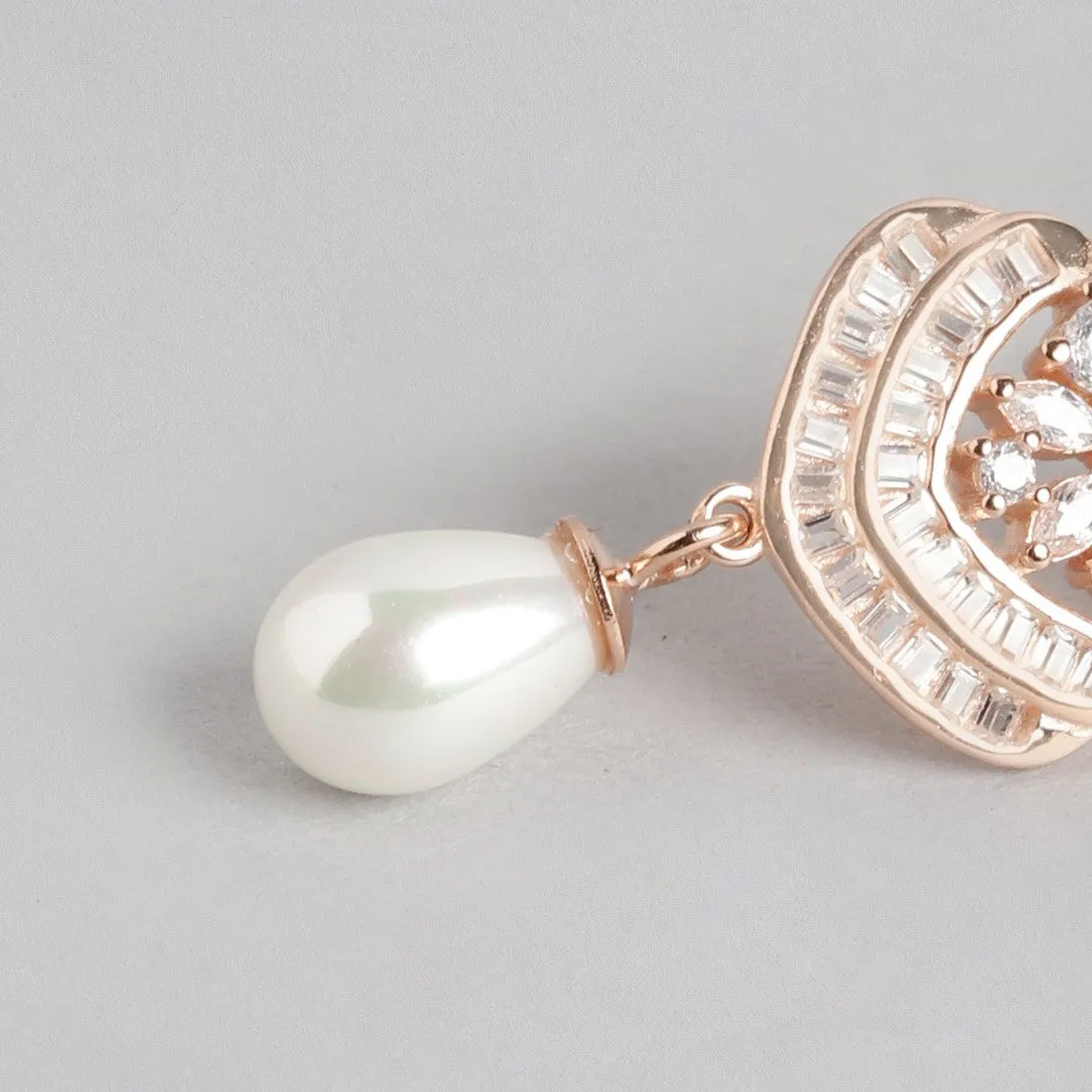Rose Gold Radiance 925 Sterling Silver Drop Earrings