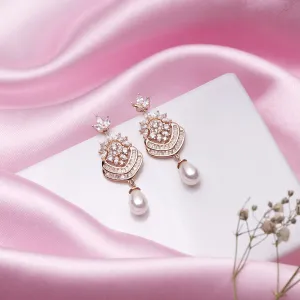 Rose Gold Radiance 925 Sterling Silver Drop Earrings