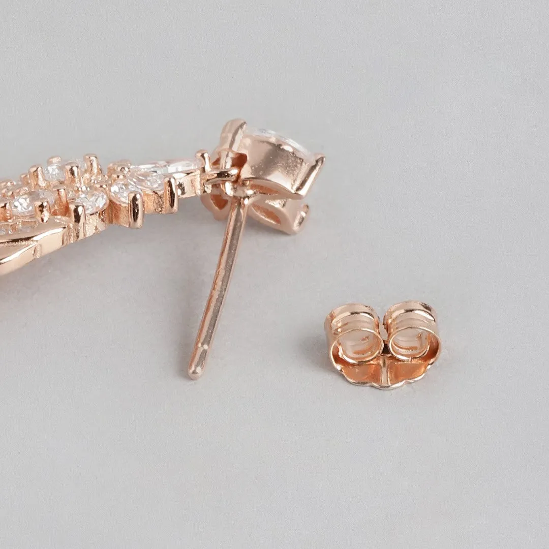 Rose Gold Radiance 925 Sterling Silver Drop Earrings