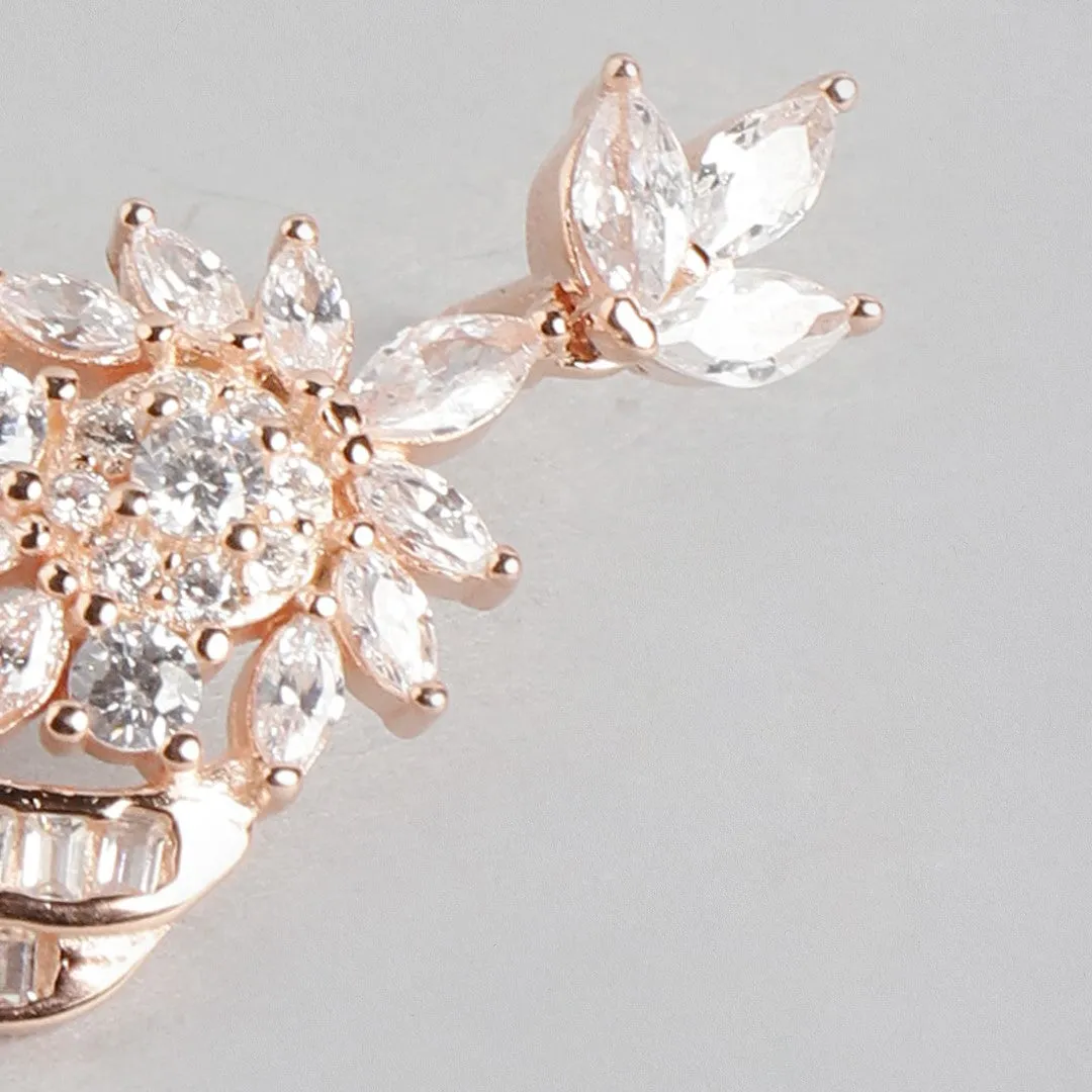 Rose Gold Radiance 925 Sterling Silver Drop Earrings