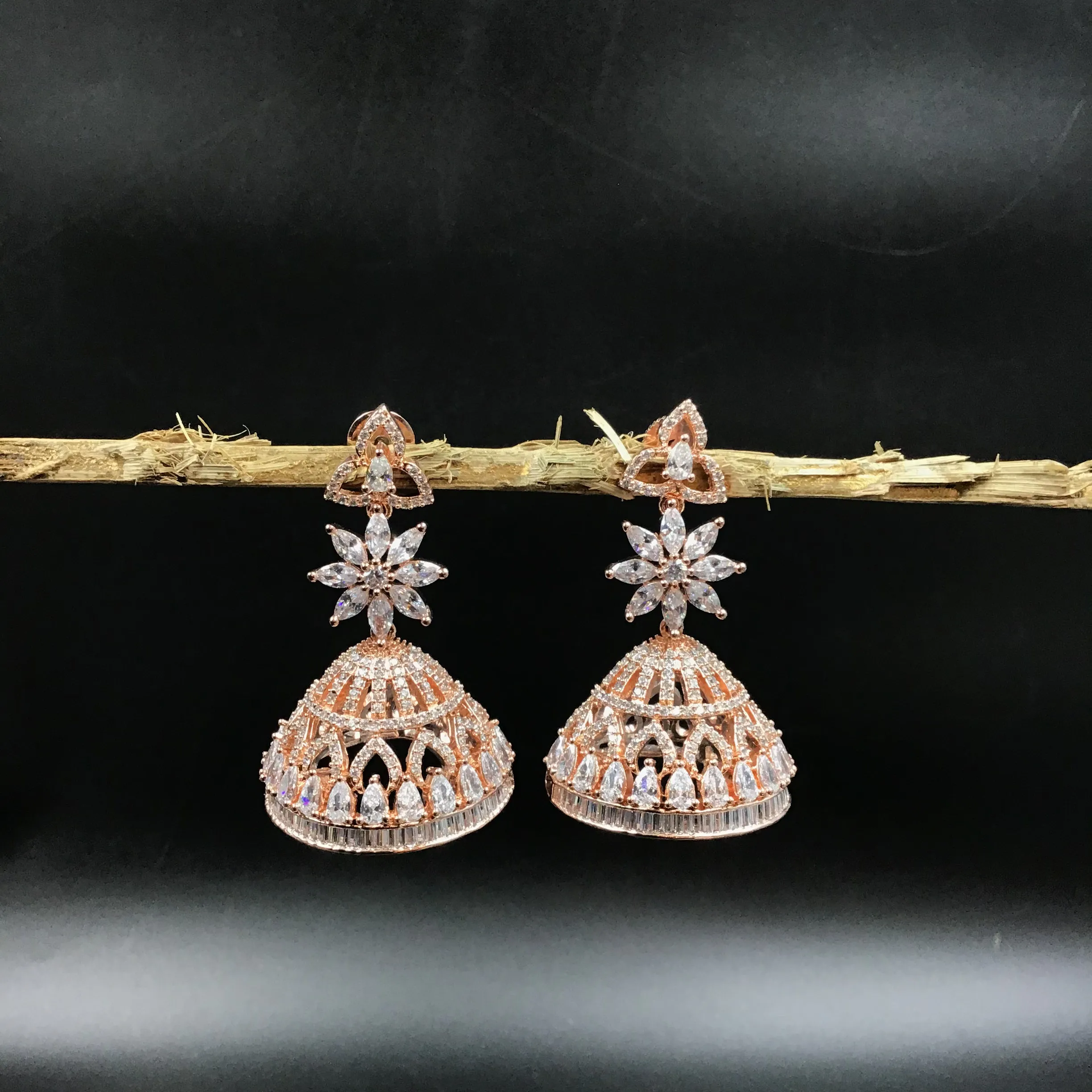 Rose Gold Zircon/AD Earring  17962-5144