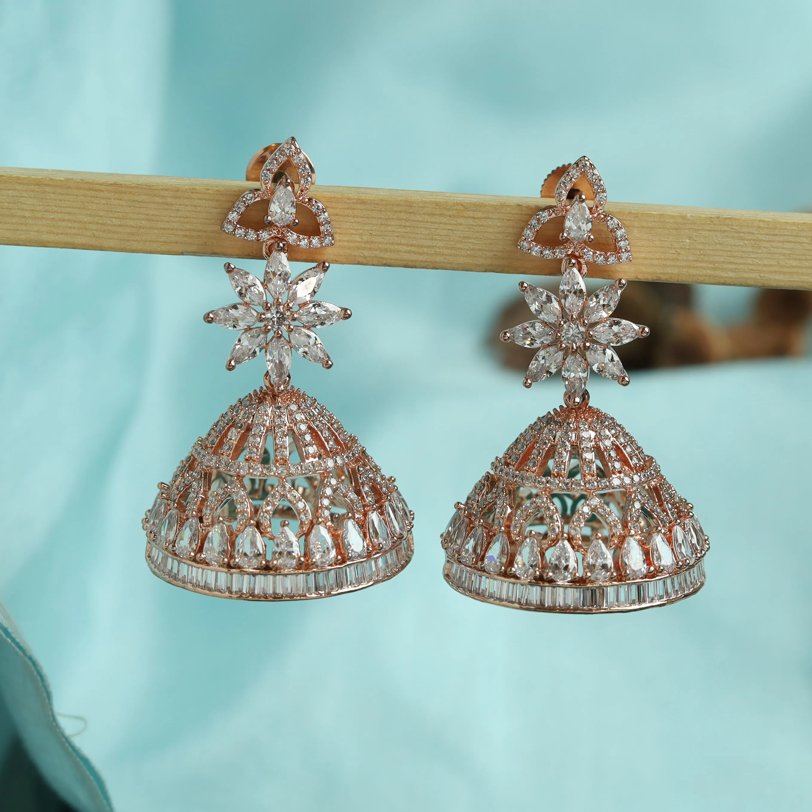 Rose Gold Zircon/AD Earring  17962-5144