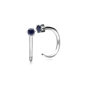 Saphir Durchzugs Creolen in 9ct Weiss Gold