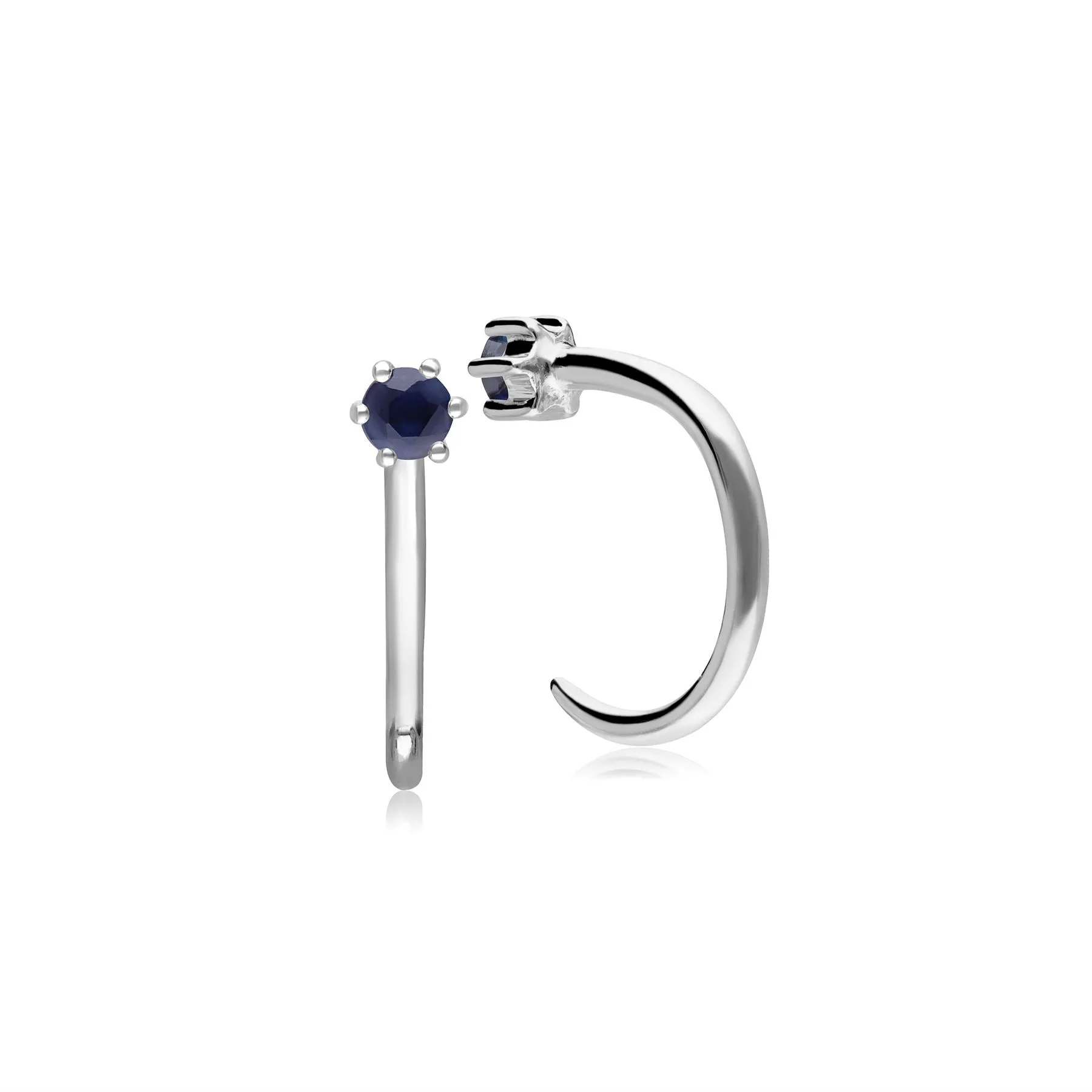 Saphir Durchzugs Creolen in 9ct Weiss Gold