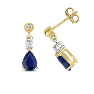 Sapphire Drop Pear Earrings ED245S