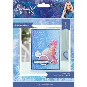 Sara Signature Enchanted Ocean 2D Embossing Folder 5"X7" Charming Coral^
