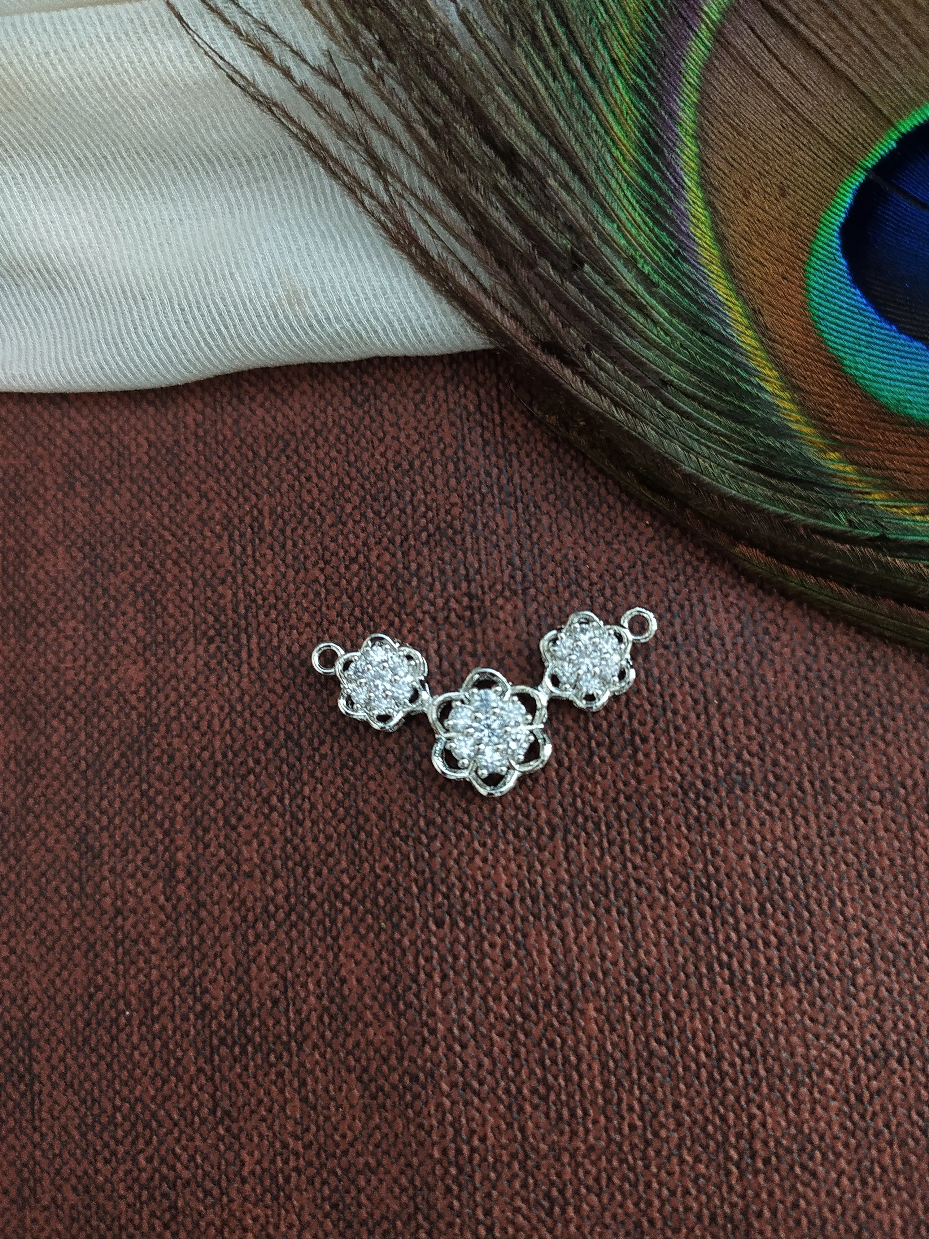 Silver & Silver Gold Plated Elegant Bountiful Diamond Pendant Set