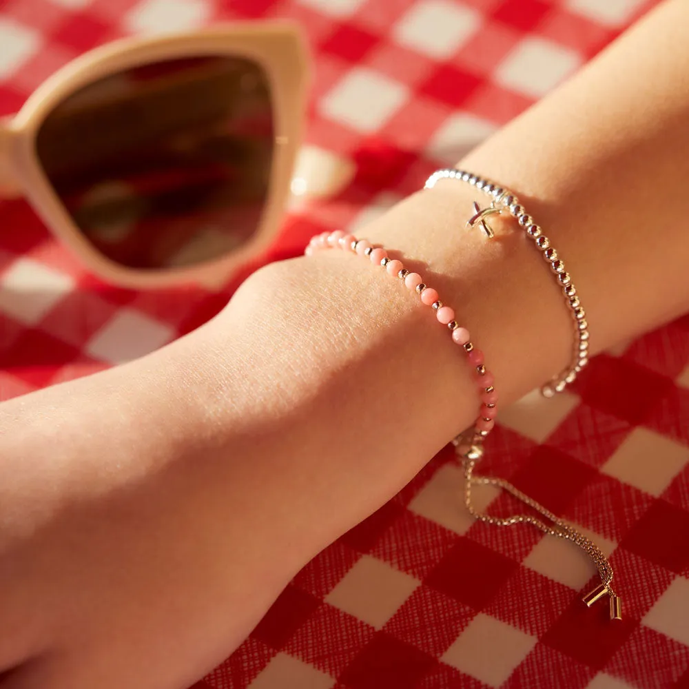 Silver Plated Coral Agate Amelia Bracelet