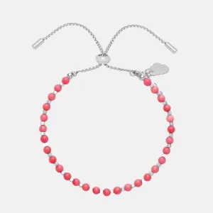 Silver Plated Coral Agate Amelia Bracelet