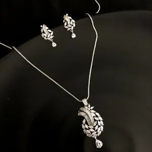 Silver Zircon/AD Pendant Set 4869-8934