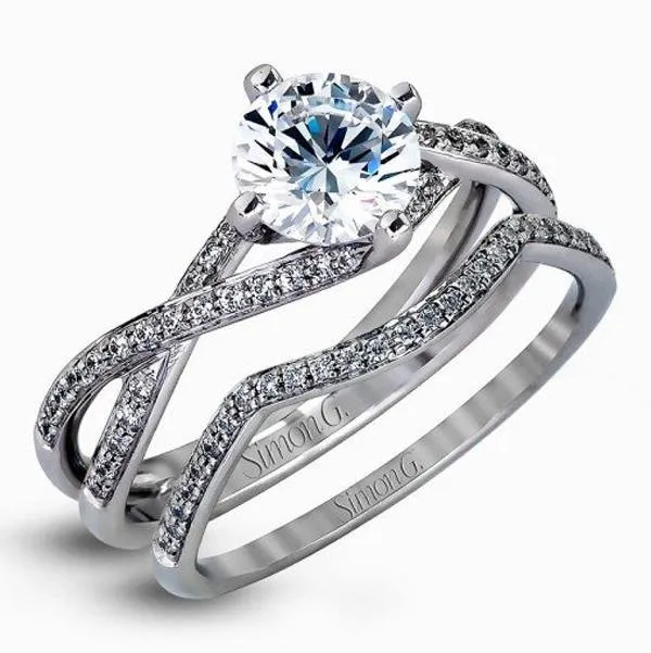 Simon G. Twist Curved Diamond Wedding Band