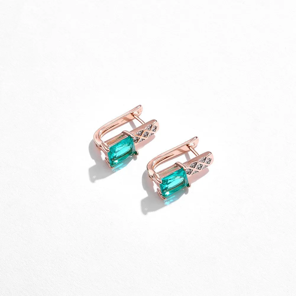 SKMEI KZCE305 Navy Blue Crystal Square Earrings Studs for Girls