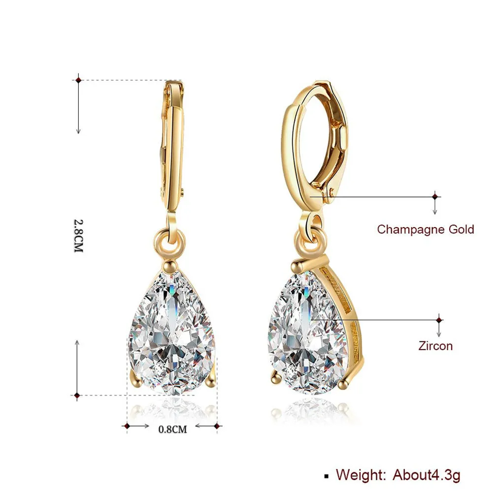 SKMEI LKN045 Rhinestone Teardrop Earrings Drops for Women