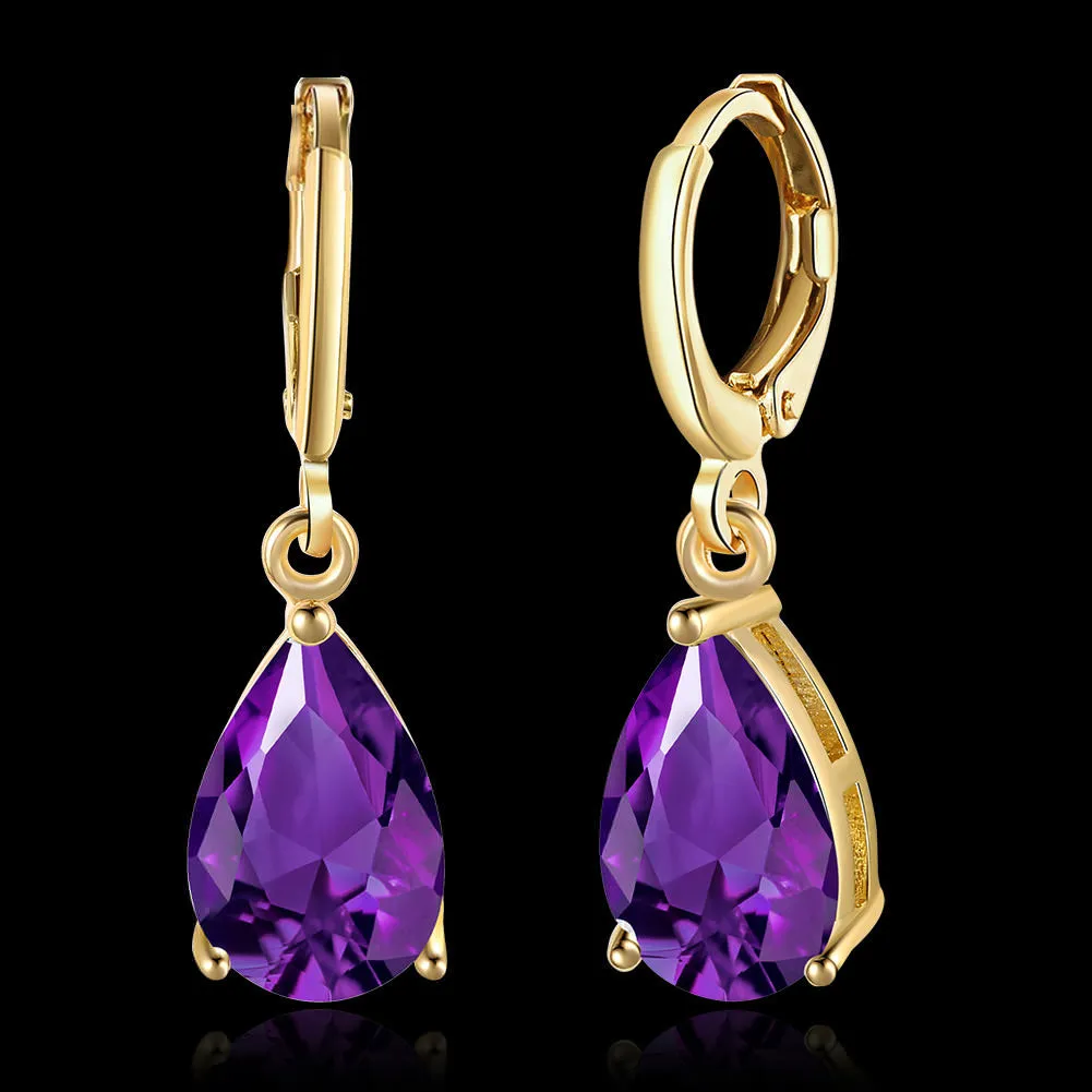 SKMEI LKN045 Rhinestone Teardrop Earrings Drops for Women