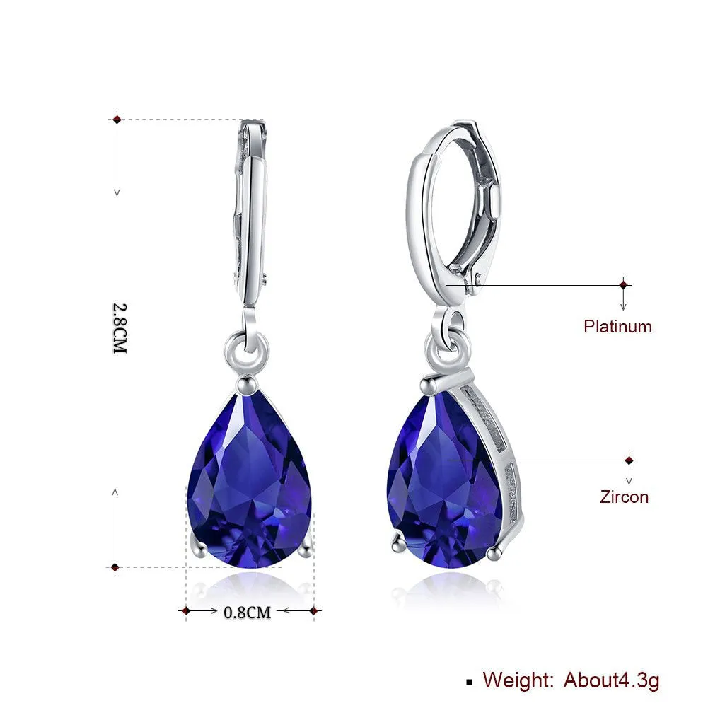 SKMEI LKN045 Rhinestone Teardrop Earrings Drops for Women