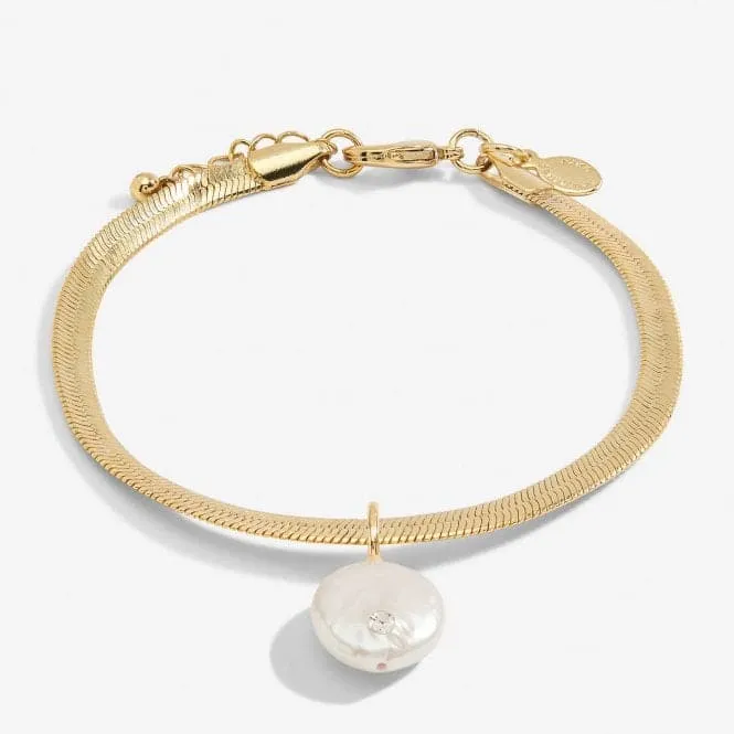 Solaria Coin Pearl Gold Plated Pendant 18cm   3cm Bracelet 7158