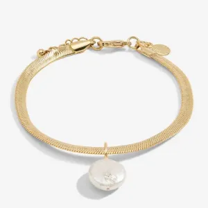 Solaria Coin Pearl Gold Plated Pendant 18cm   3cm Bracelet 7158