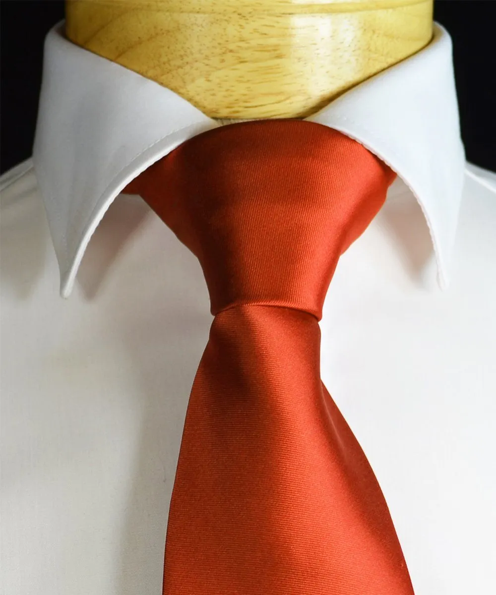 Solid Bittersweet Necktie and Pocket Square