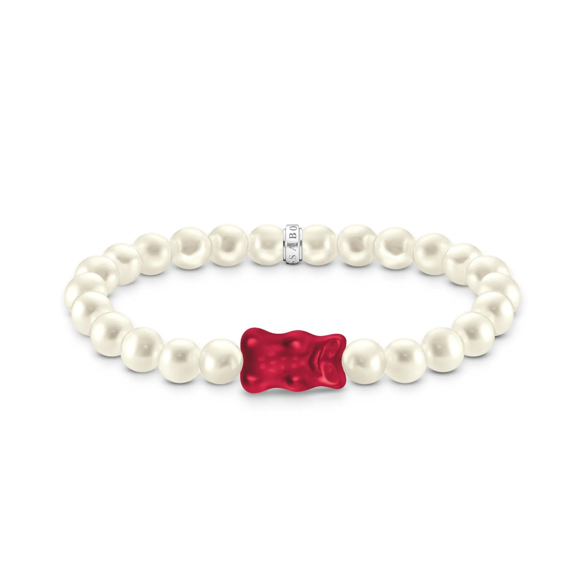 Sterling Silver HARIBO Red Goldbears Pearl Bracelet A2154-017-10