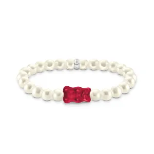 Sterling Silver HARIBO Red Goldbears Pearl Bracelet A2154-017-10