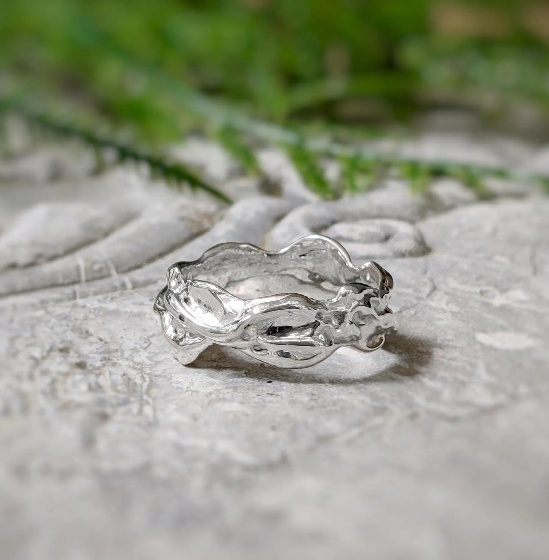 Sterling Silver Molten Textured ring