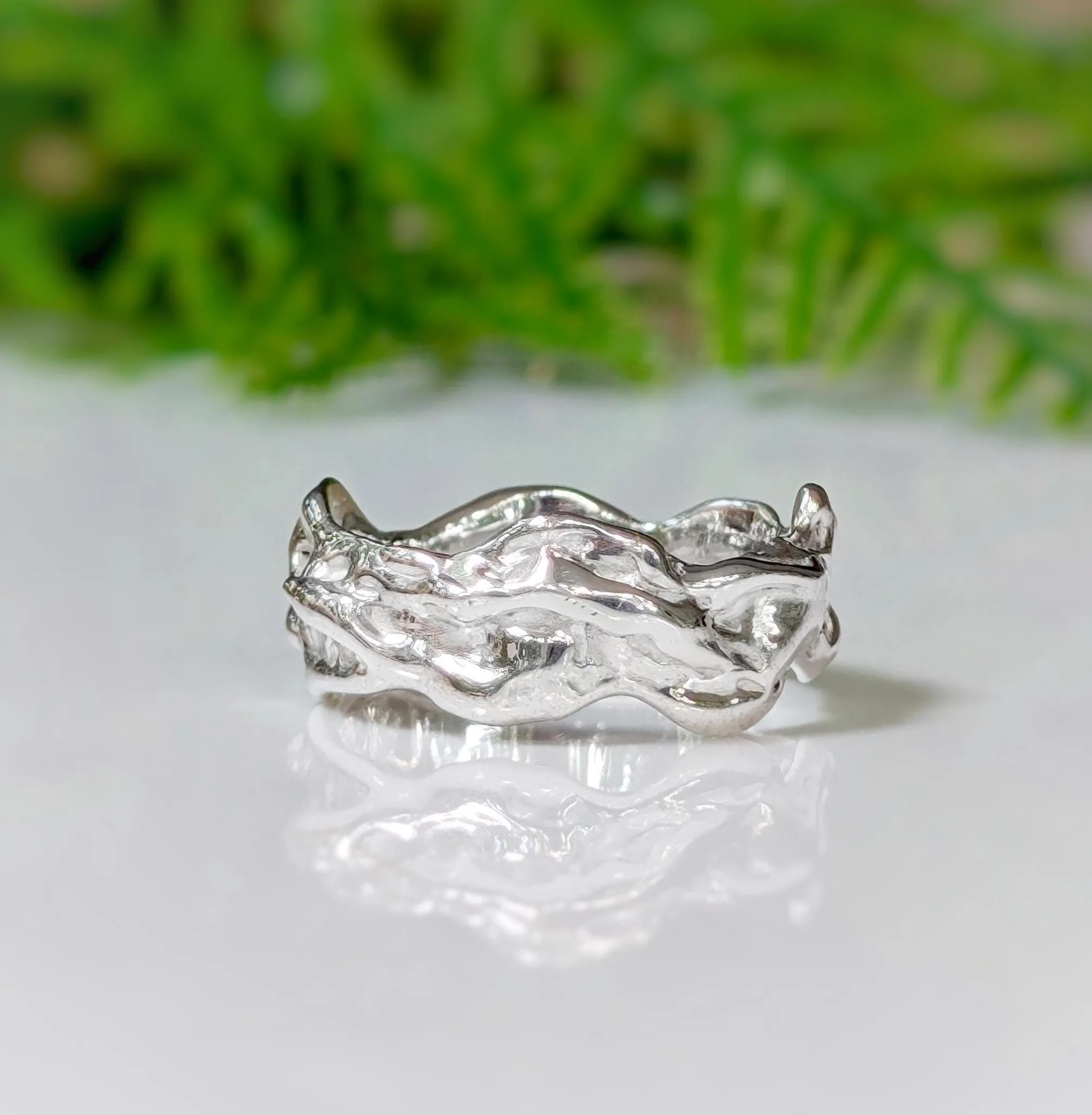Sterling Silver Molten Textured ring