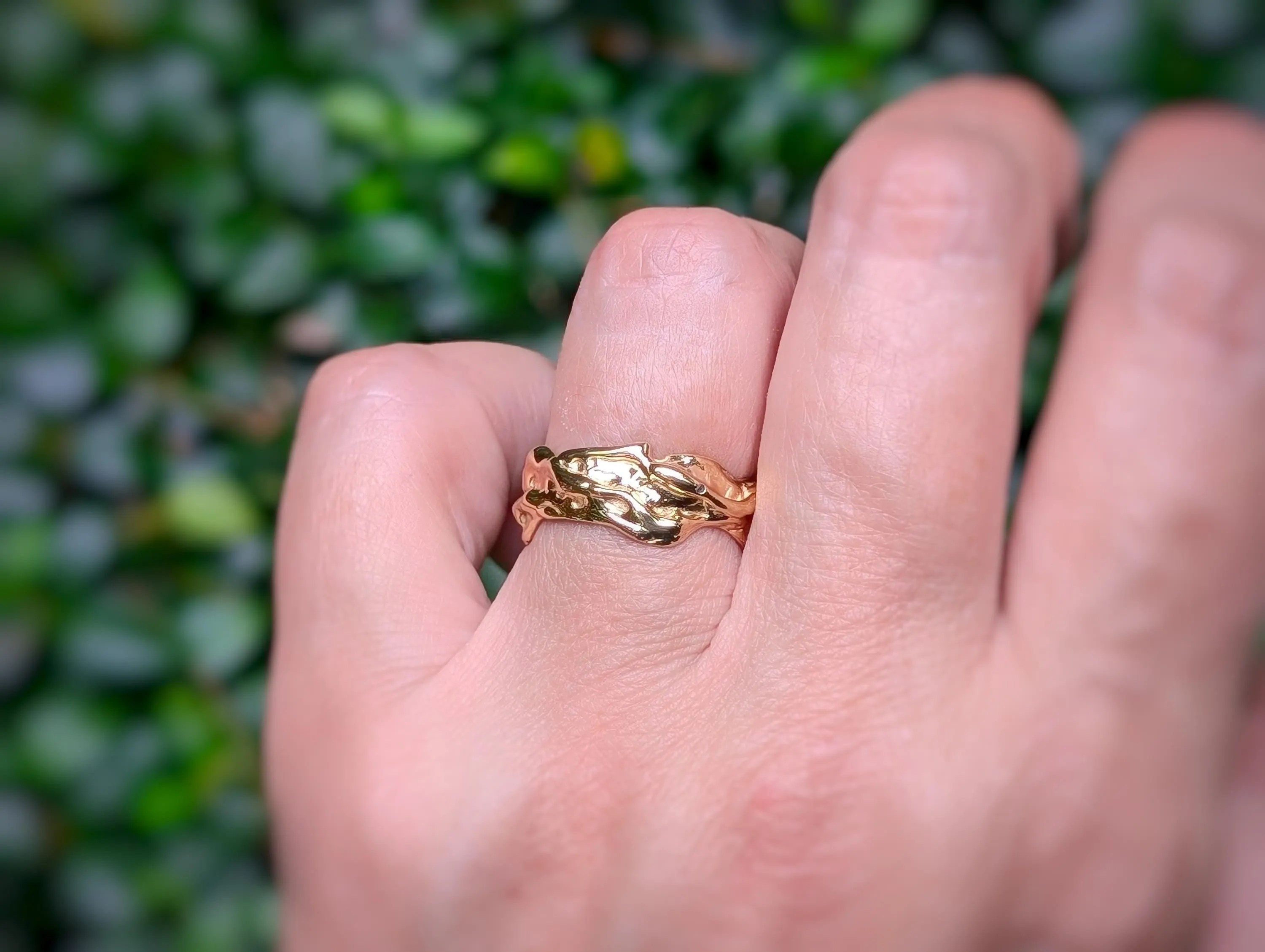 Sterling Silver Molten Textured ring